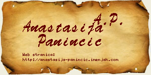 Anastasija Paninčić vizit kartica